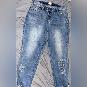 Coldwater Creek Embroidered Floral Jeans